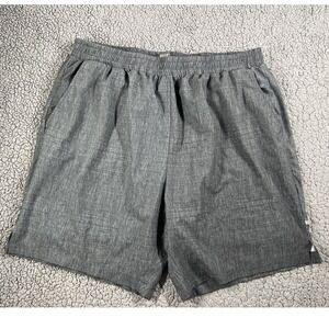 Dip Men's Athletic Shorts Gray Heathered Elastic Waist Built-in Liner Size L